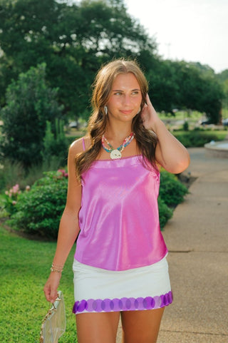 Purple Satin Square Neck Cami | Select Trends Boutique