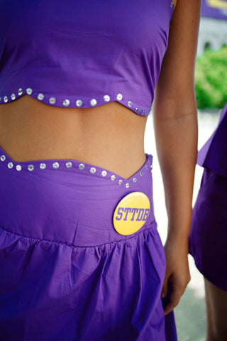 Purple Sequin Trim Maxi Skirt Set | Select Trends Boutique