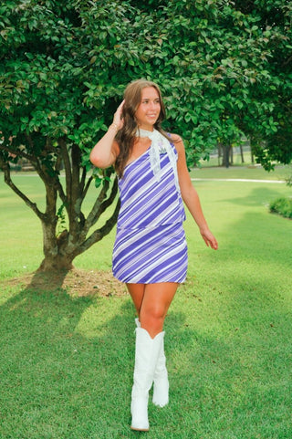 Purple Striped Gameday Set Top | Select Trends Boutique