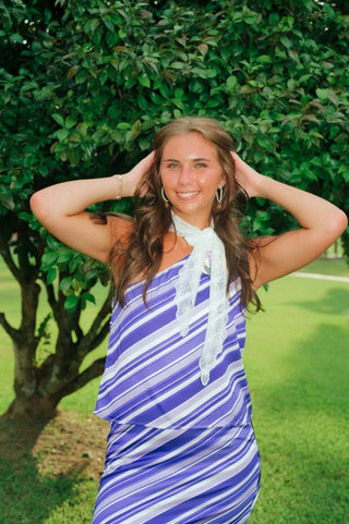 Purple Striped Gameday Set Top | Select Trends Boutique