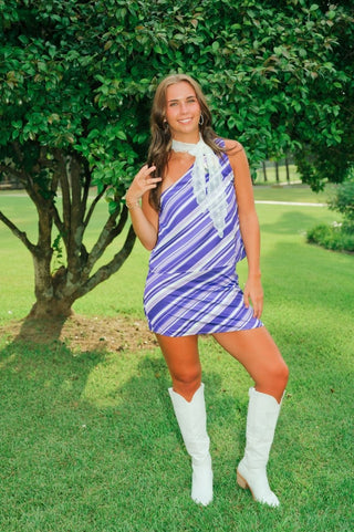 Purple Striped Gameday Set Top | Select Trends Boutique