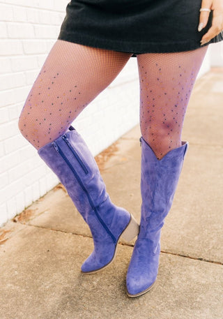 Purple Suede Cowgirl Boots - Select Trends Boutique