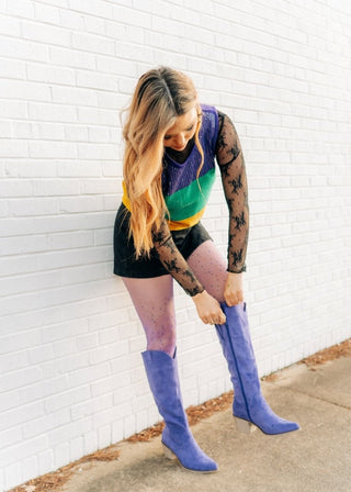 Purple Suede Cowgirl Boots - Select Trends Boutique
