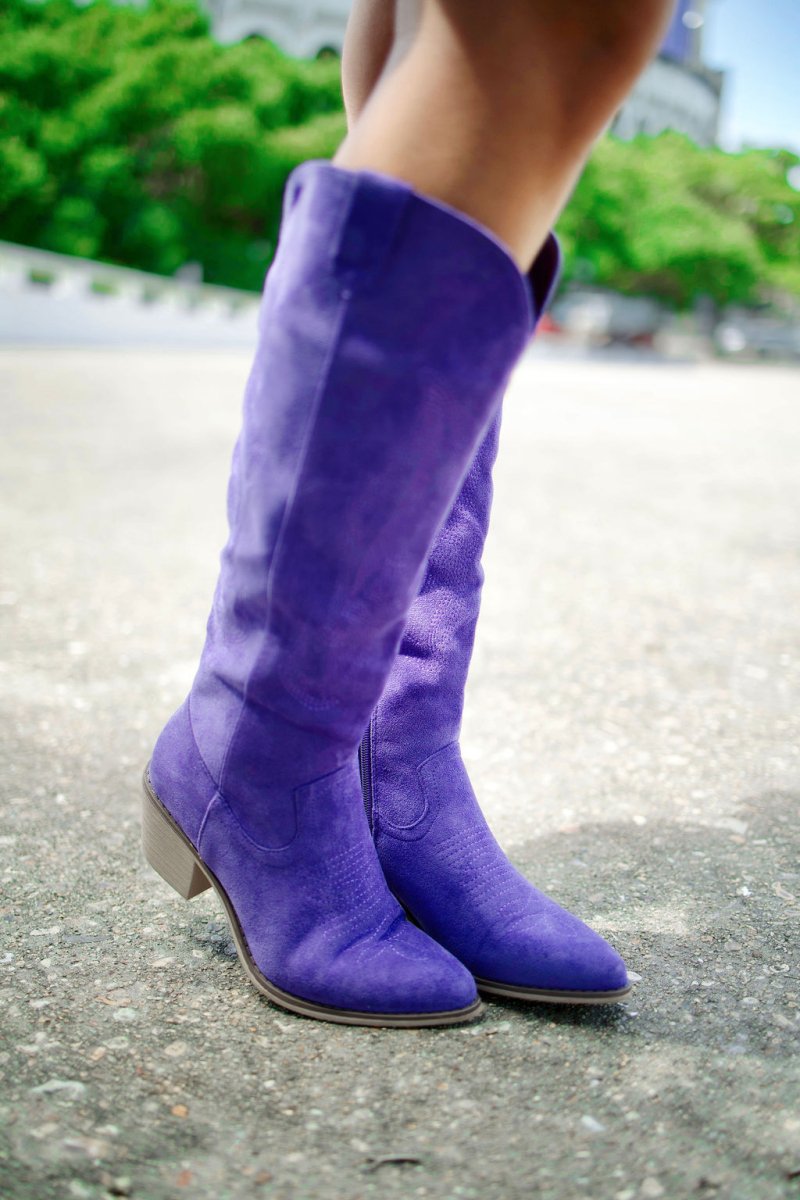 Purple Suede Cowgirl Boots