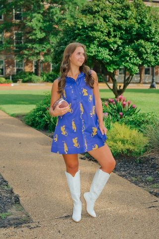 Purple Tiger Collared Mini Dress | Select Trends Boutique