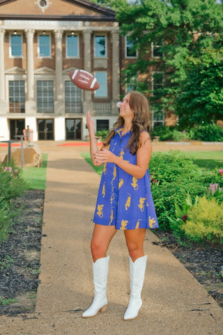 Purple Tiger Collared Mini Dress | Select Trends Boutique