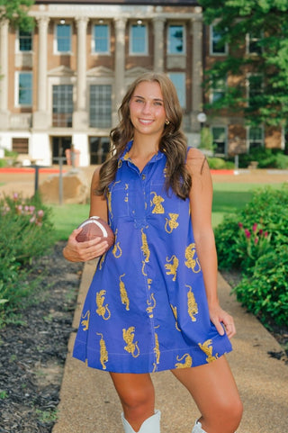 Purple Tiger Collared Mini Dress | Select Trends Boutique