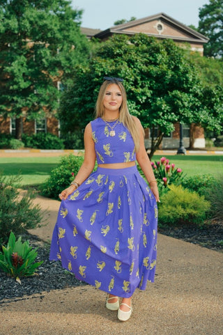 Purple Tiger Maxi Skirt Set | Select Trends Boutique