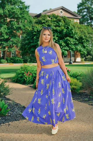 Purple Tiger Maxi Skirt Set | Select Trends Boutique
