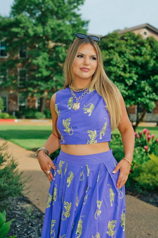 Purple Tiger Maxi Skirt Set | Select Trends Boutique