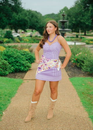 Purple Trim Detail Sweetheart Dress | Select Trends Boutique