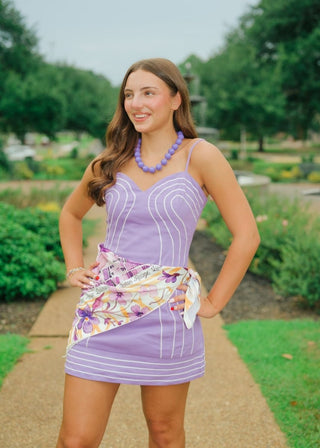 Purple Trim Detail Sweetheart Dress | Select Trends Boutique