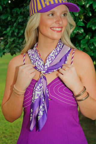 Purple & White Bandana Scarf | Select Trends Boutique