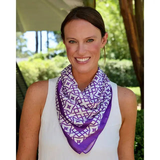 Purple & White Bandana Scarf | Select Trends Boutique