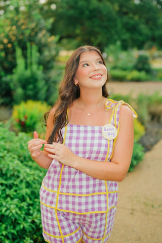 Purple & Yellow Checkered Short Set | Select Trends Boutique