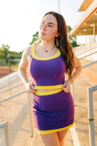 Purple & Yellow Gameday Skirt Set - Select Trends Boutique