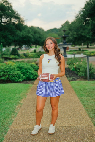 Purple & Yellow Gingham Athletic Skort | Select Trends Boutique