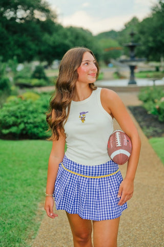 Purple & Yellow Gingham Athletic Skort | Select Trends Boutique