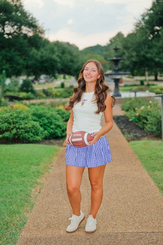 Purple & Yellow Gingham Athletic Skort | Select Trends Boutique