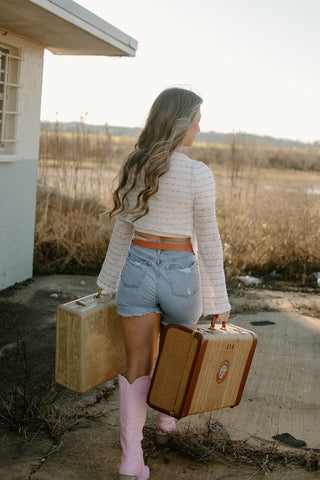 Rainbow Knit Cropped Cardigan