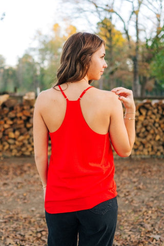 Red Adjustable Strap Cami | Select Trends Boutique