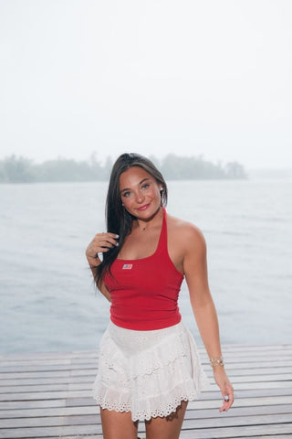 Red American Flag Halter Top | Select Trends Boutique