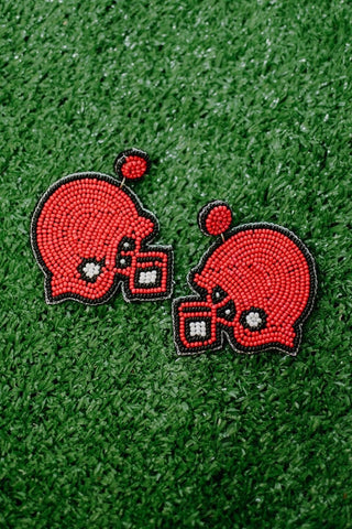Red & Black Beaded Helmet Earring | Select Trends Boutique