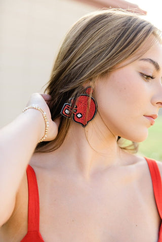 Red & Black Beaded Helmet Earring | Select Trends Boutique