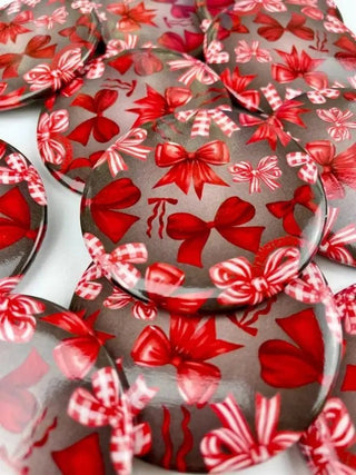 Red & Black Bowland Gameday Button | Select Trends Boutique