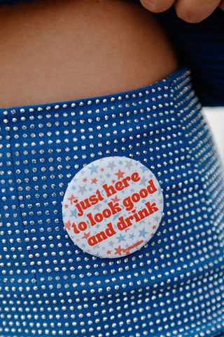 Red & Blue Look Good Gameday Button