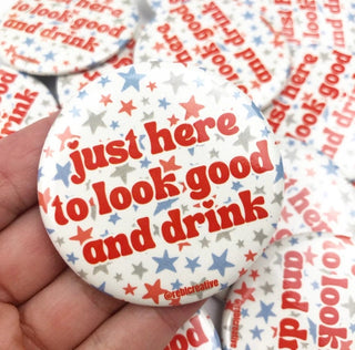 Red & Blue Look Good Gameday Button