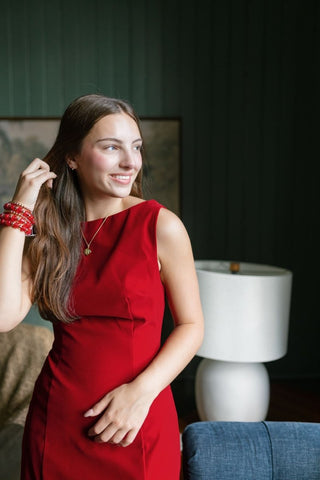 Red Boat Neck Velvet Mini Dress | Select Trends Boutique