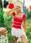 Red Bow Detail Babydoll Top - Select Trends Boutique
