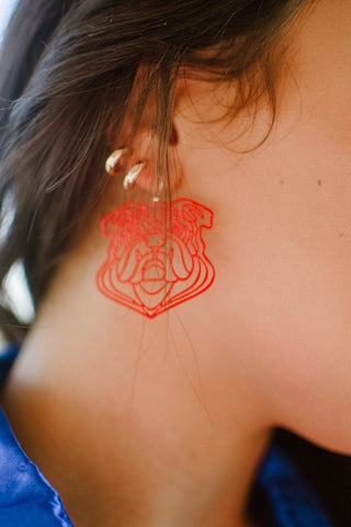 Red Bulldog Earrings | Select Trends Boutique
