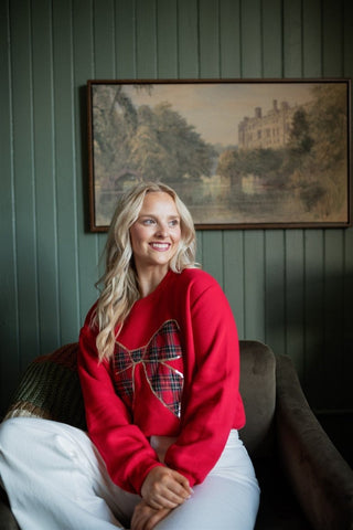 Red Christmas Bow Sweatshirt | Select Trends Boutique