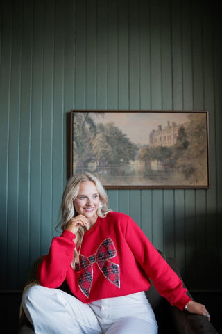 Red Christmas Bow Sweatshirt | Select Trends Boutique