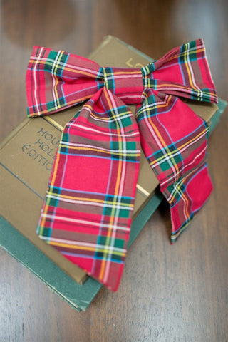 Red Christmas Plaid Hair Bow | Select Trends Boutique
