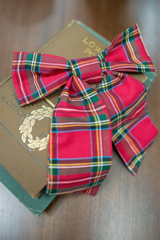 Red Christmas Plaid Hair Bow | Select Trends Boutique