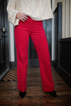 Red Corduroy Wide Leg Pants