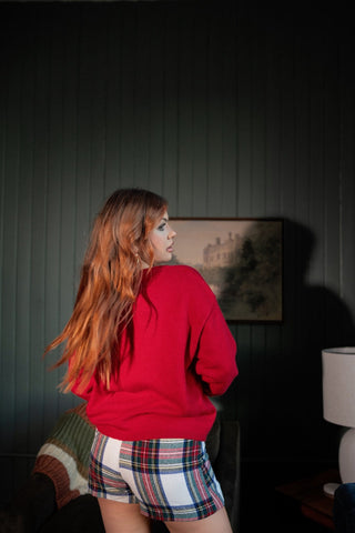 Red Cozy Button Up Sweater