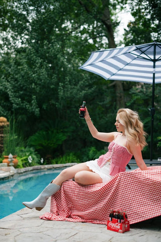 Red Gingham Button Up Peplum Top | Select Trends Boutique