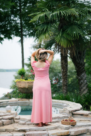 Red Gingham Front Tie Maxi Dress | Select Trends Boutique