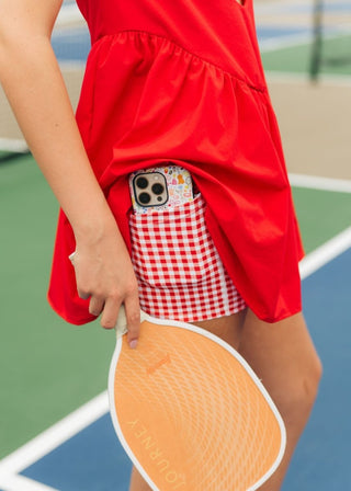 Red Gingham Layered Athletic Dress | Select Trends Boutique
