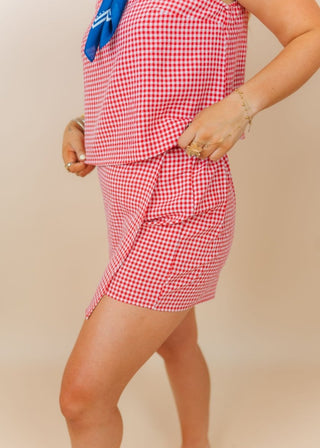 Red Gingham Skort Set | Select Trends Boutique