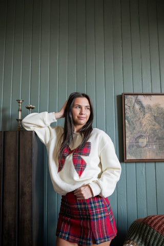 Red Plaid Wool Mini Skort | Select Trends Boutique