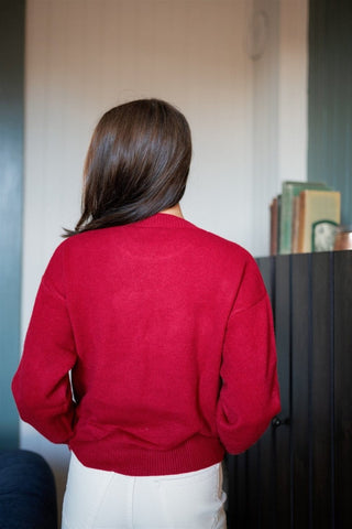 Red Teddy Christmas Sweater | Select Trends Boutique