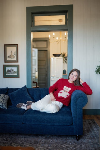 Red Teddy Christmas Sweater | Select Trends Boutique