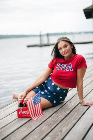 Red USA Fitted Tee | Select Trends Boutique