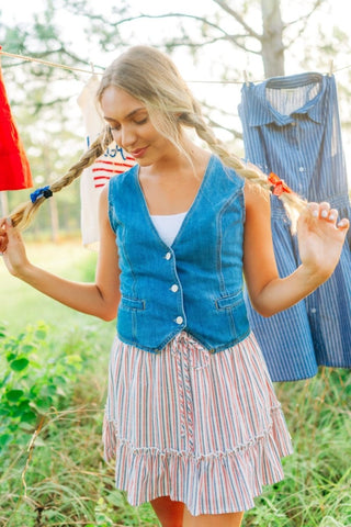 Red White & Blue Mini Skirt | Select Trends Boutique