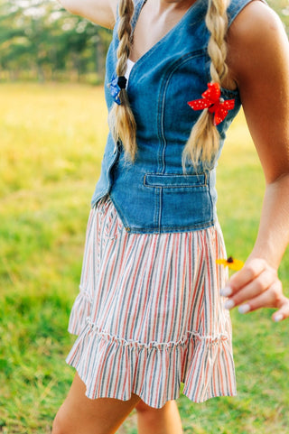 Red White & Blue Mini Skirt